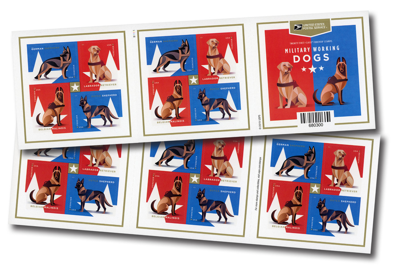 2019 Military Working Dogs Stamps 100 PCS