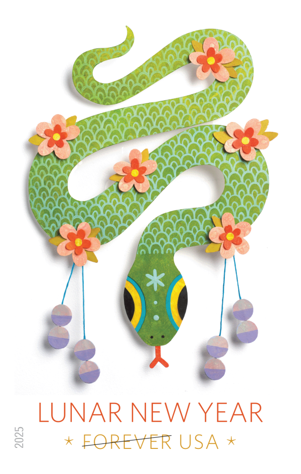 2025 Lunar New Year Year of the Snake Stamps 100 pcs