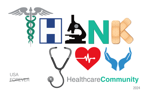 2024 Thank You, Healthcare community Stamps